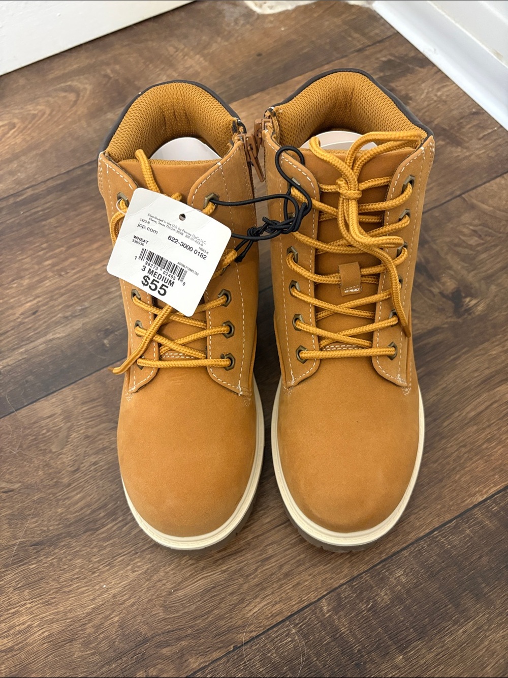 Thereabouts Honey Tan Lace-Up Side Zipper Ankle Boots Size 3